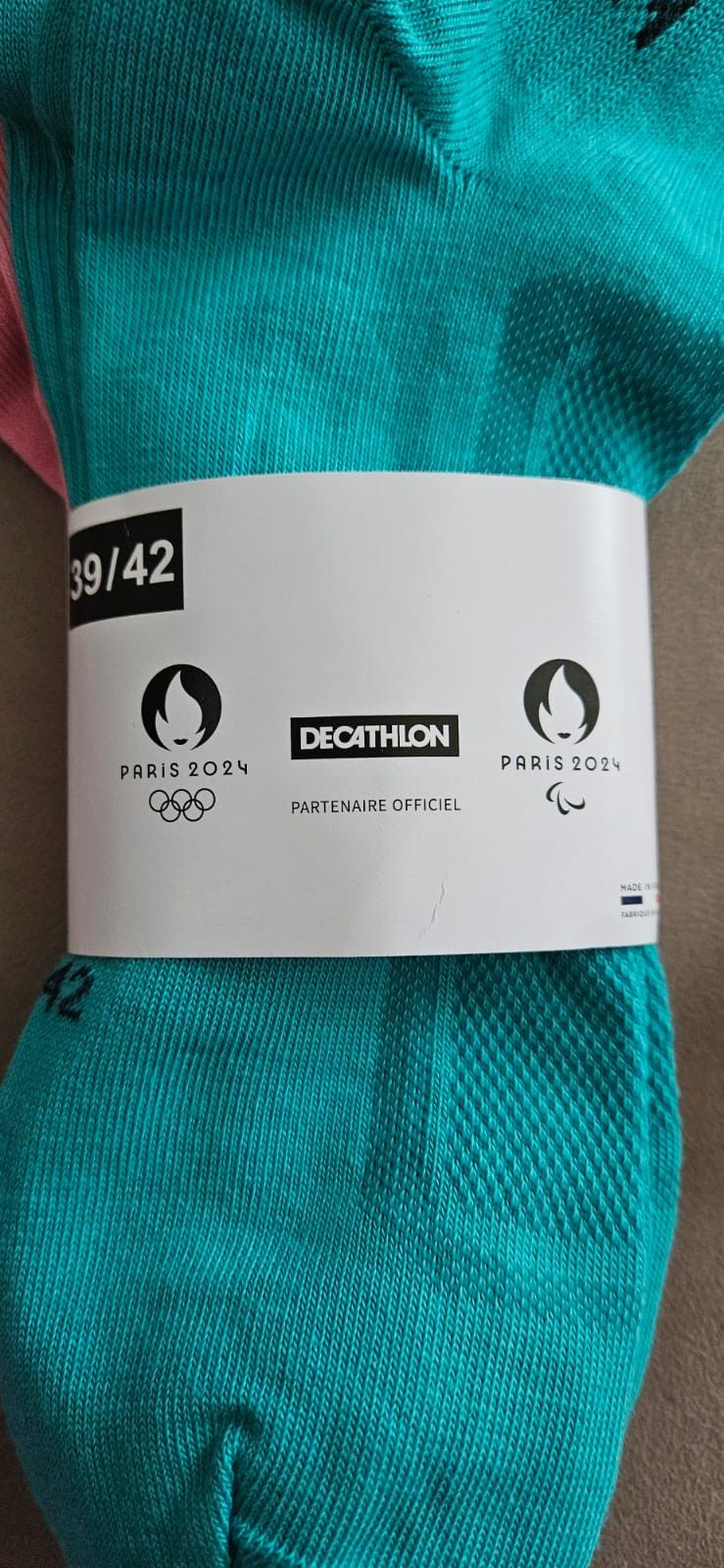 Vintage RARE Paris 2024 Olympic Staff Socks - New Set of 4 + Bonus Size ONE SIZE - 2 Thumbnail