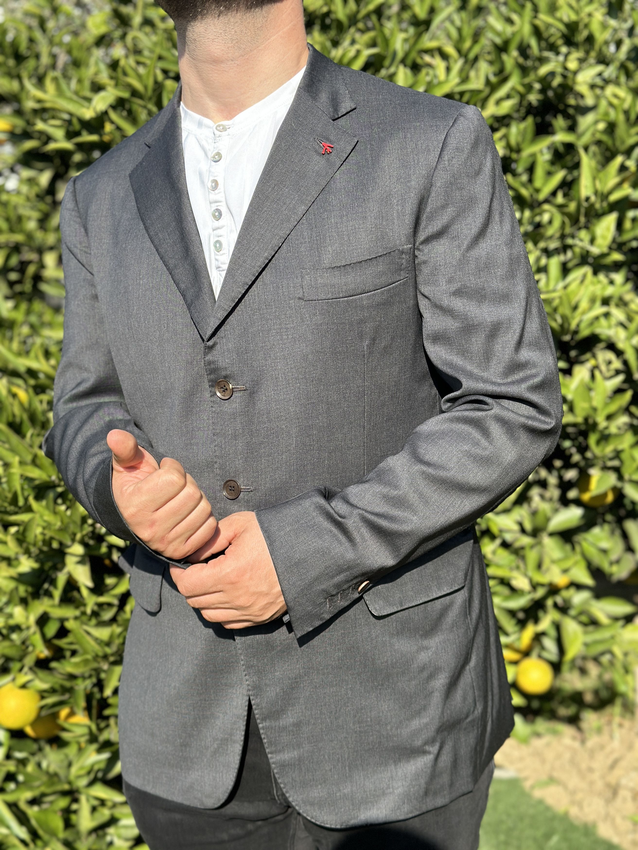 Isaia Isaia Napoli Aqua Spider Tuxedo Formal Jacket Size 54 7 R L Size 54R - 17 Thumbnail