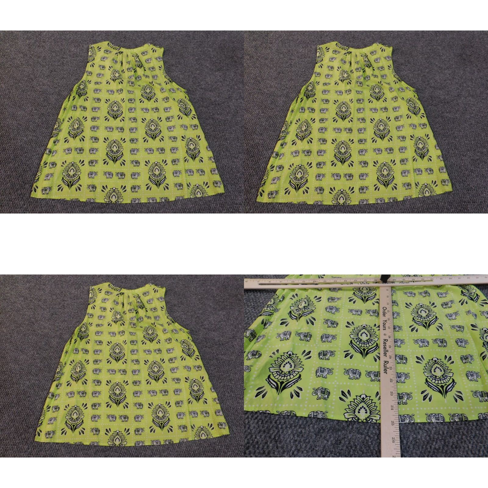Vintage Crown & Ivy Blouse XL Women V-Neck Geometric Rayon Sleeveless Casual Top Green Floral Pattern Size XL / US 12-14 / IT 48-50 - 8 Thumbnail