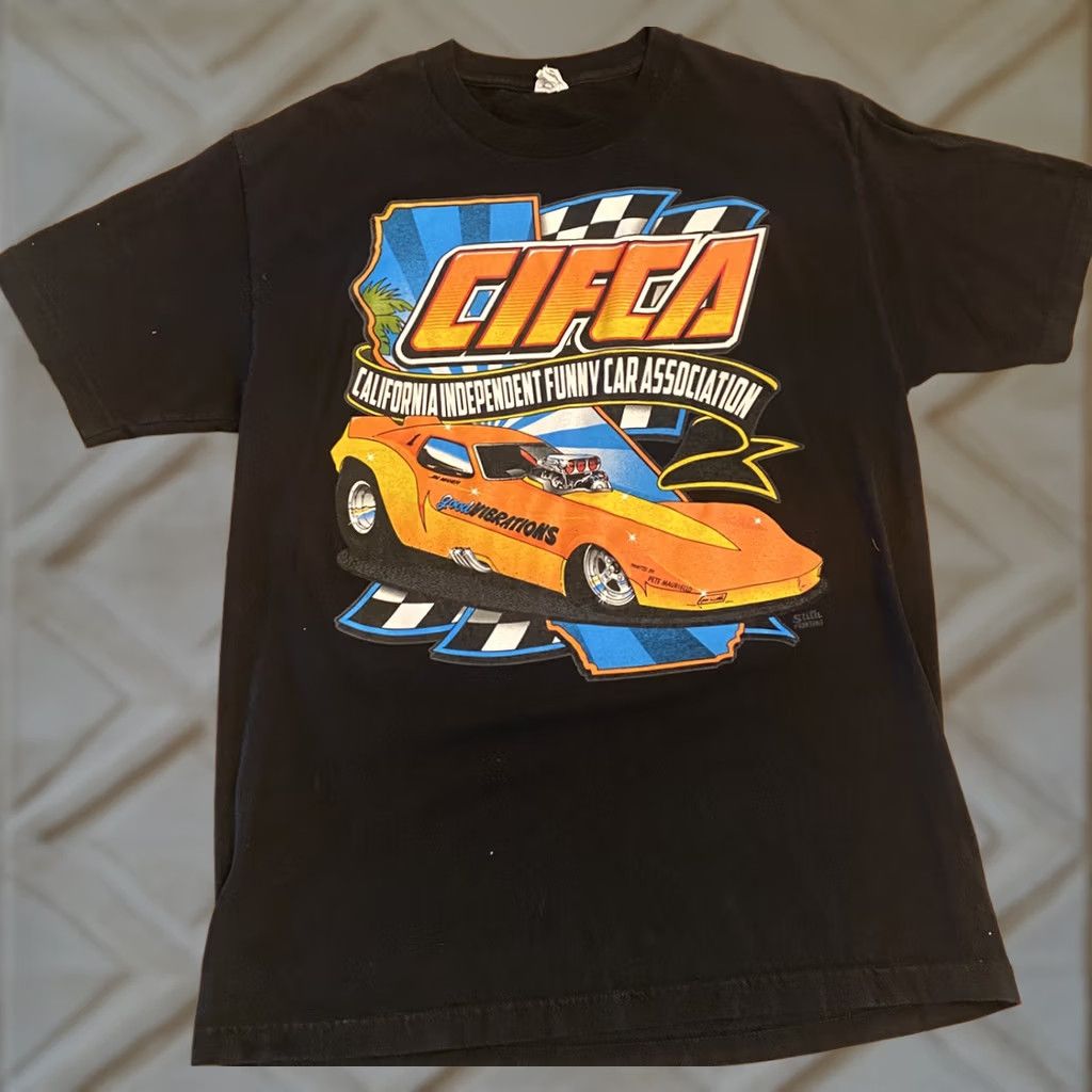 Vintage CIFCA California Funny Car Association Black T-Shirt Mens L LG Shirt Cars Funny Size US L / EU 52-54 / 3 - 1 Thumbnail