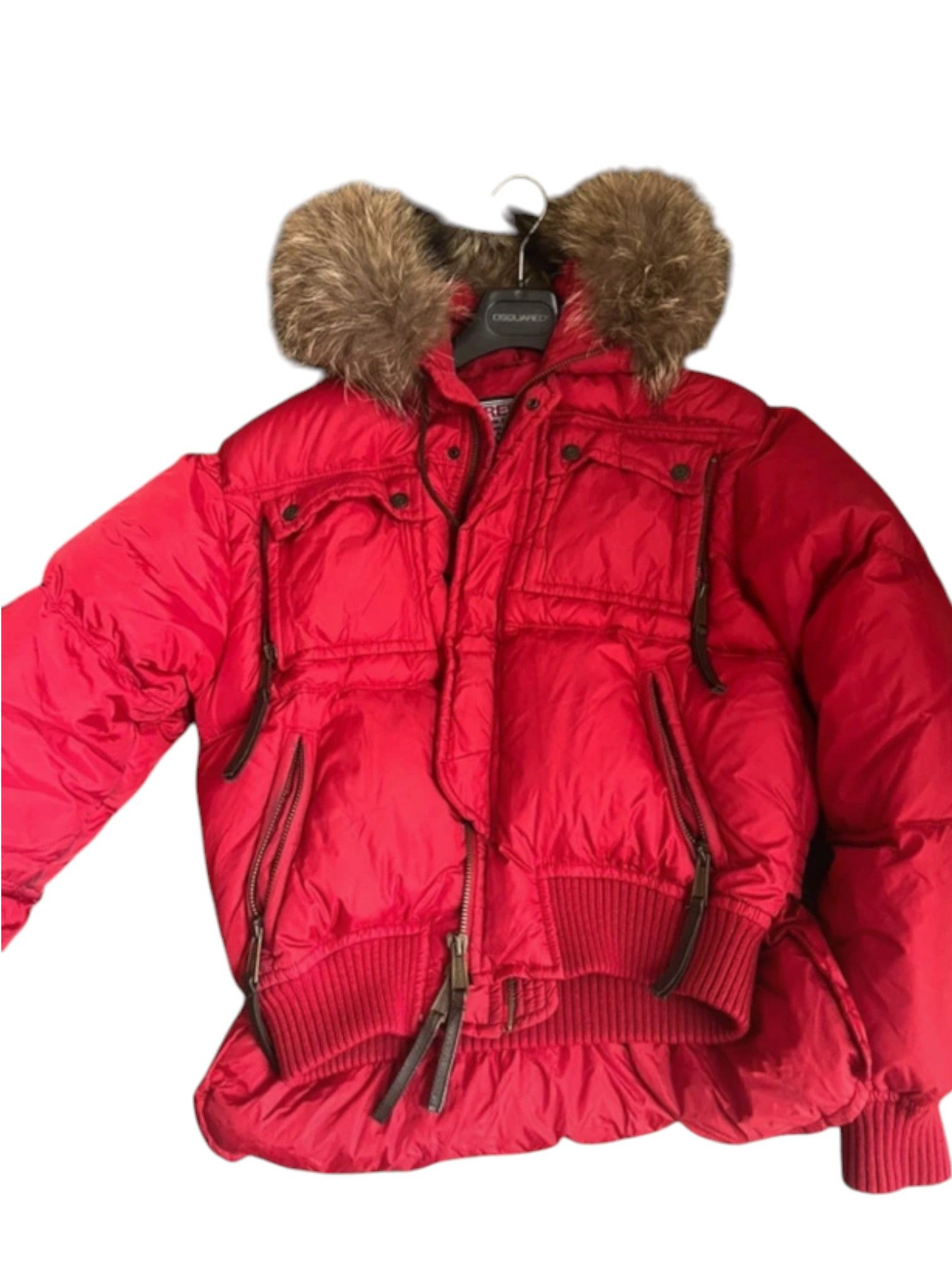 Dsquared2 Dsquared2 Fur Hood Down Jacket – Red – Size 46 Size US S / EU 44-46 / 1 - 3 Thumbnail