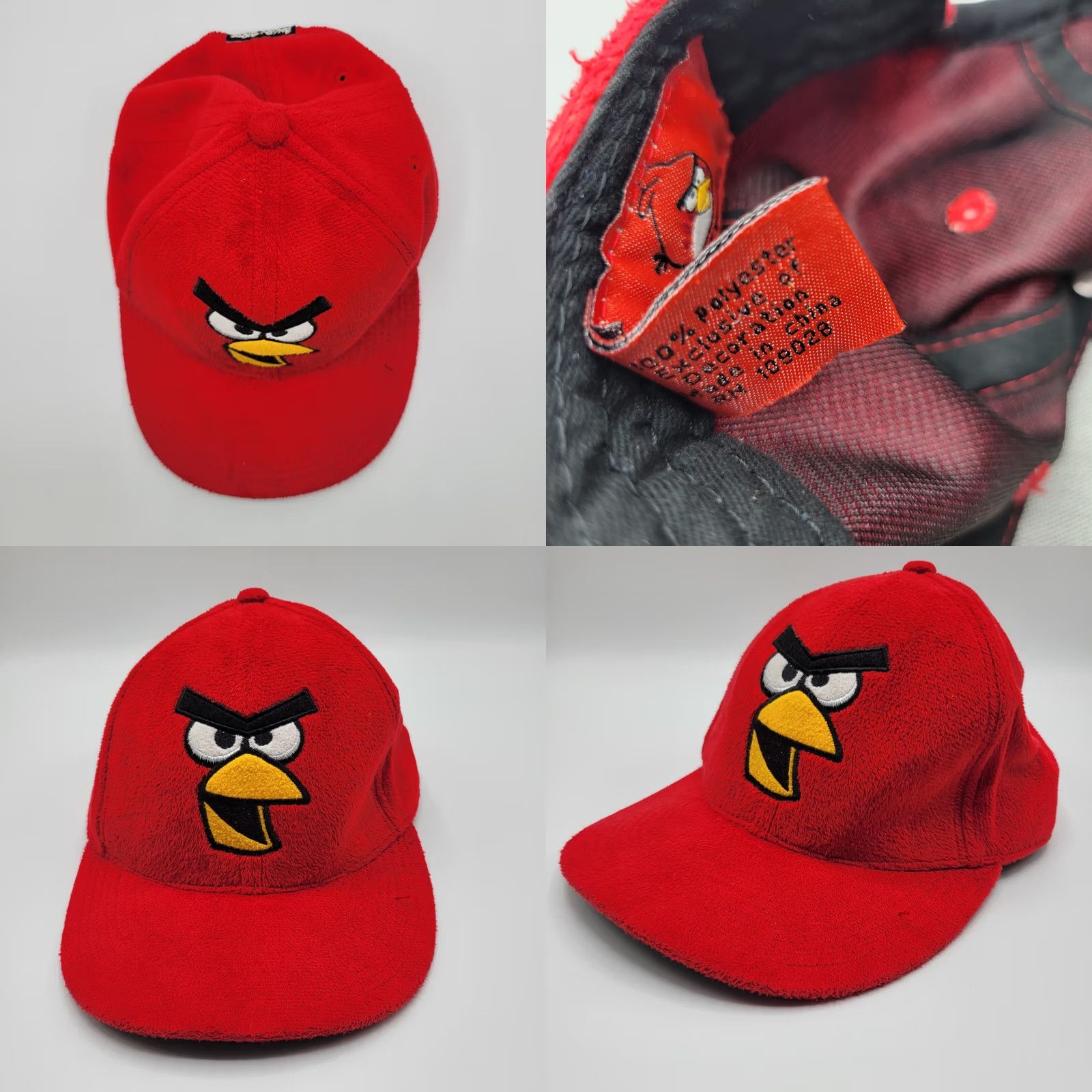 Vintage Angry Birds Red Bird Snapback Adjustable Baseball Hat Cap Red Size ONE SIZE - 8 Thumbnail