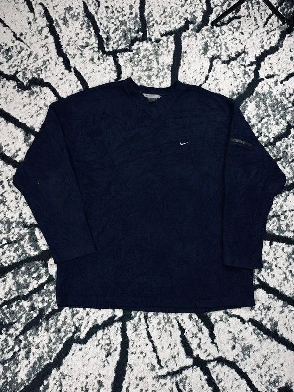 Nike Nike Vintage Navy Blue Swoosh Crewneck Fleece Sweatshirt XL Size US XL / EU 56 / 4 - 1 Thumbnail