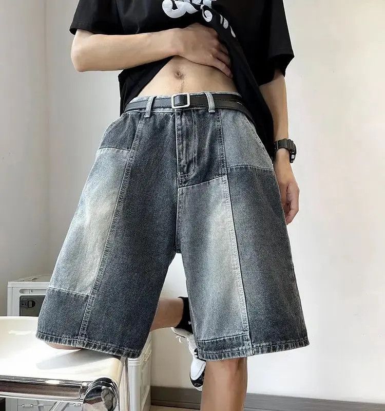 Japanese Brand Retro washed patchwork denim shorts Size US 32 / EU 48 - 2 Thumbnail