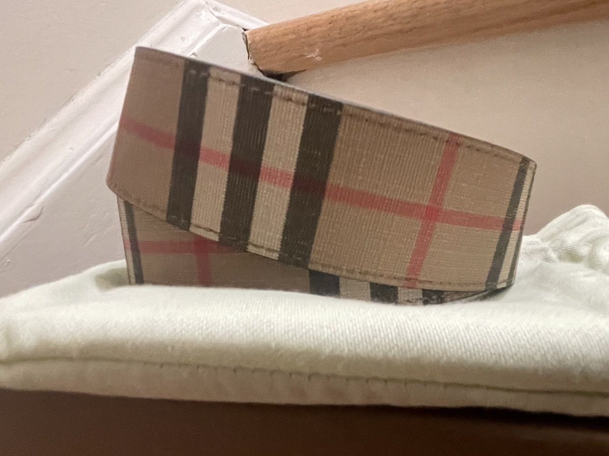 Burberry Reversible Plaque Buckle Vintage Check E-canvas Belt Size 32 - 2 Thumbnail