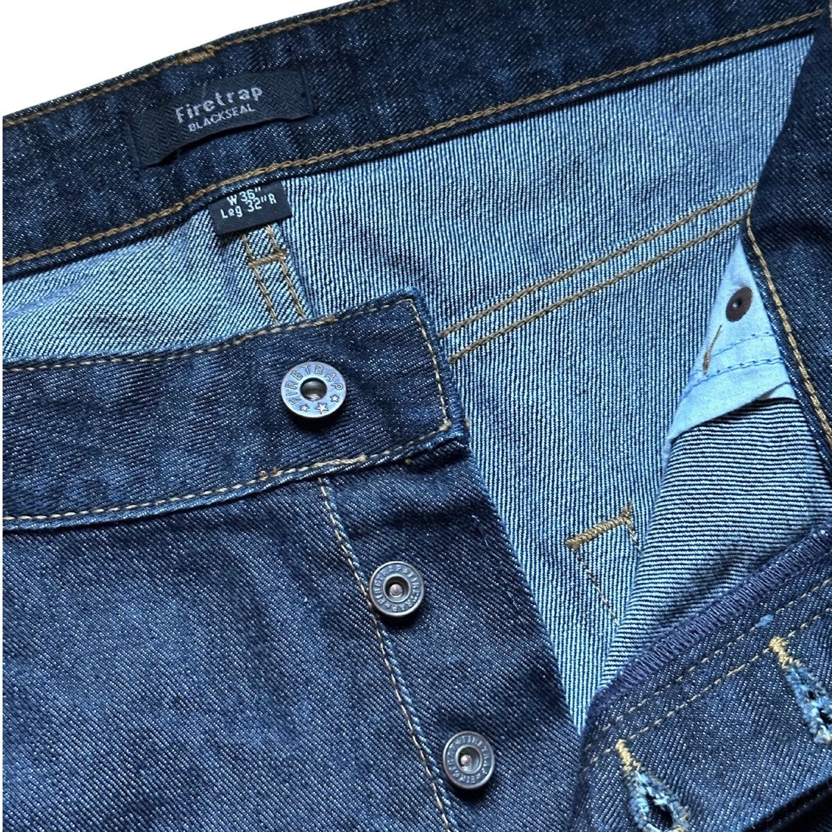 Firetrap Firetrap Blackseal Taylor Jeans W36 L32 Dark Blue Button Fly Size US 36 / EU 52 - 3 Thumbnail