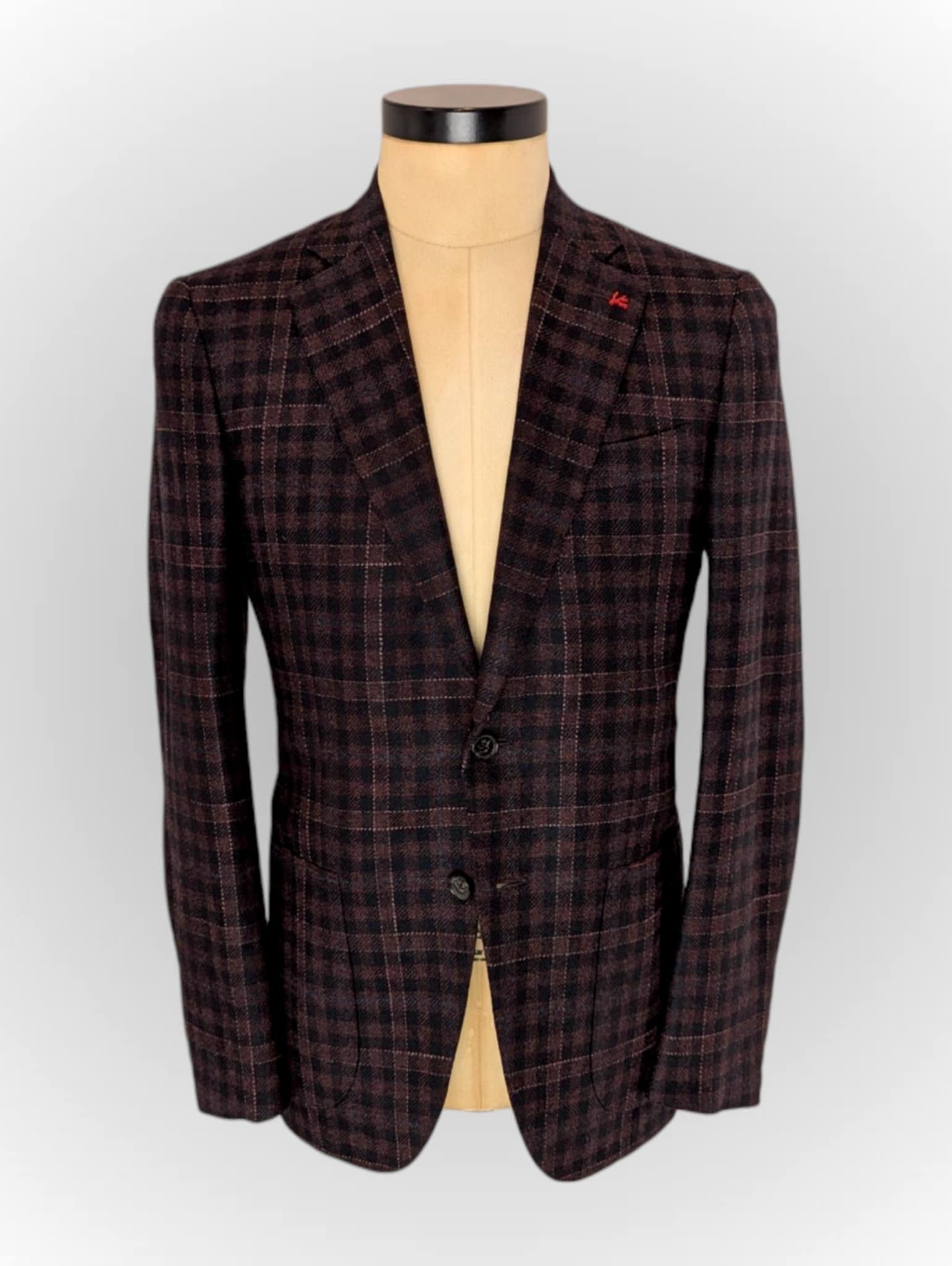 Isaia Isaia Napoli cashmere wool blazer burgundy 48 Size 48R - 1 Thumbnail