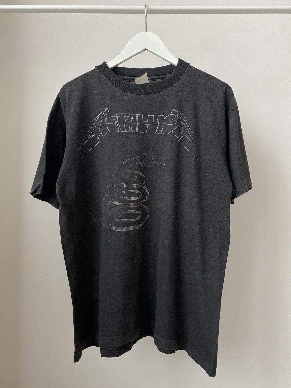 image of Band Tees x Metallica Snake Vintage Sjm Tag Tshirt Stage Crew in Black, Men's (Size XL)