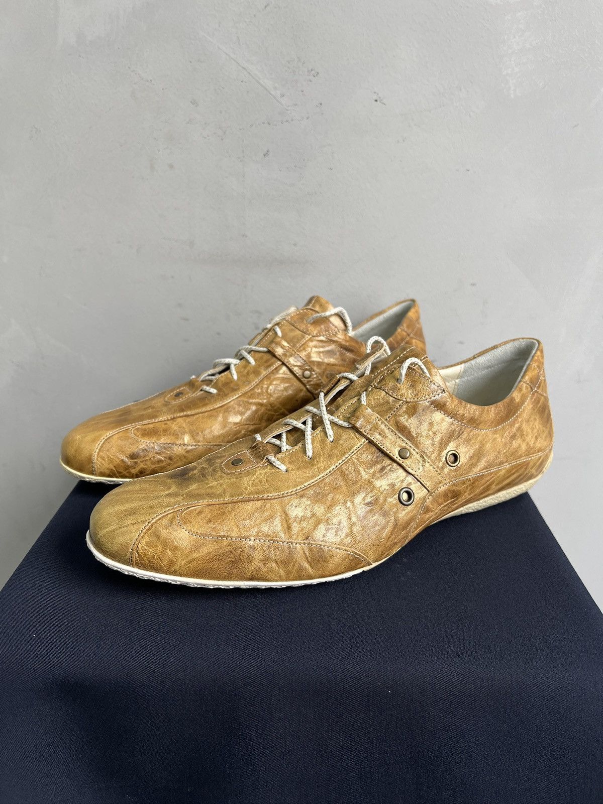 No Faith Studios Leather low avant garde y2k fashion boots Dirk bikkembergs Size US 10.5 / EU 43-44 - 2 Thumbnail
