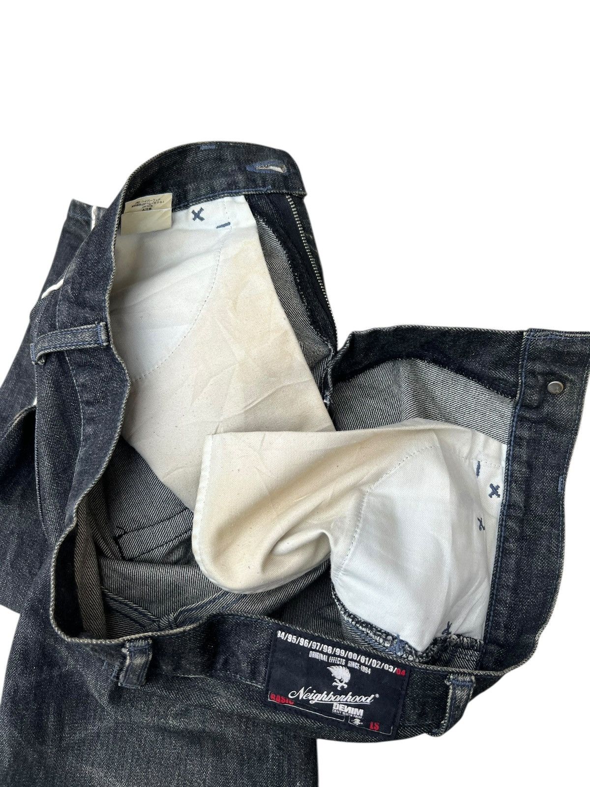 Neighborhood Vintage Neighborhood Japan Fade Denim Hybrid Leather Jeans Size US 30 / EU 46 - 21 Thumbnail