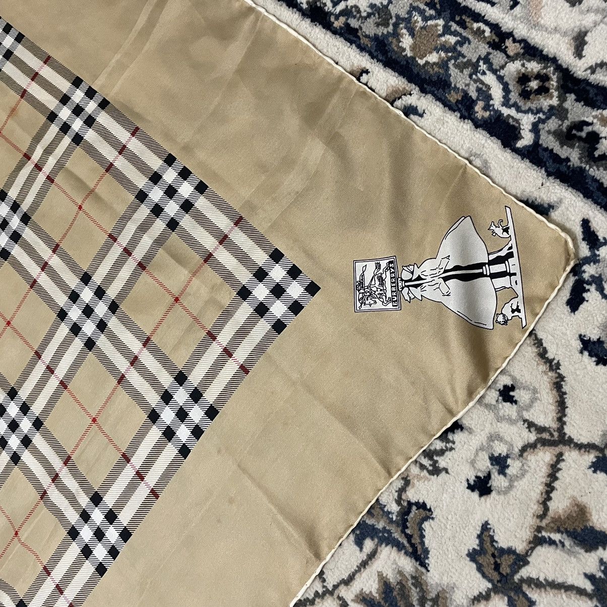Burberry × Vintage BURBERRY SILK SCARF Size ONE SIZE - 2 Thumbnail