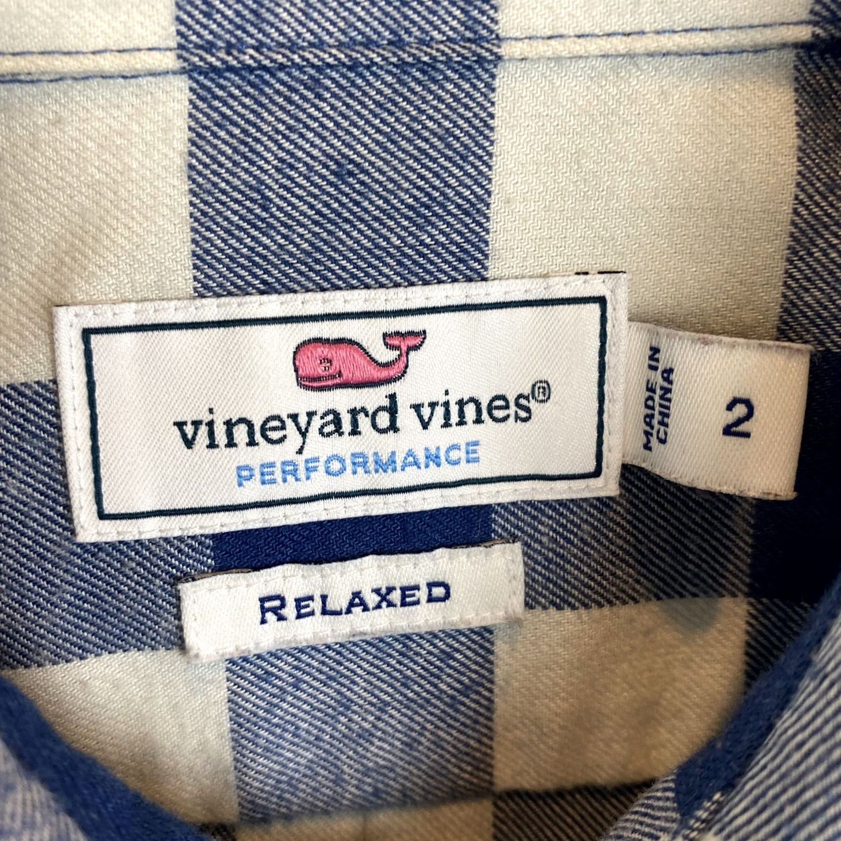 Vineyard Vines Vineyard Vines Plaid Flannel Button Up Top Women 2 Blue White Relaxed Fit Preppy Size XS / US 0-2 / IT 36-38 - 3 Thumbnail