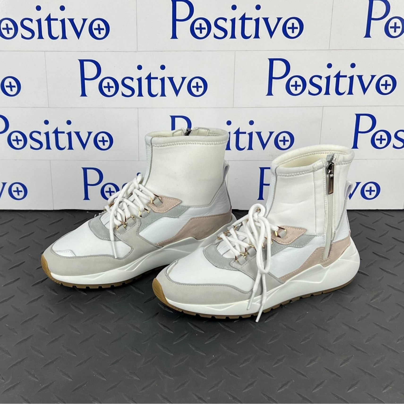Buscemi Buscemi Run1 Zip Grey/White Leather Sneakers US 7 SAMPLE Size US 7 / IT 37 - 2 Thumbnail