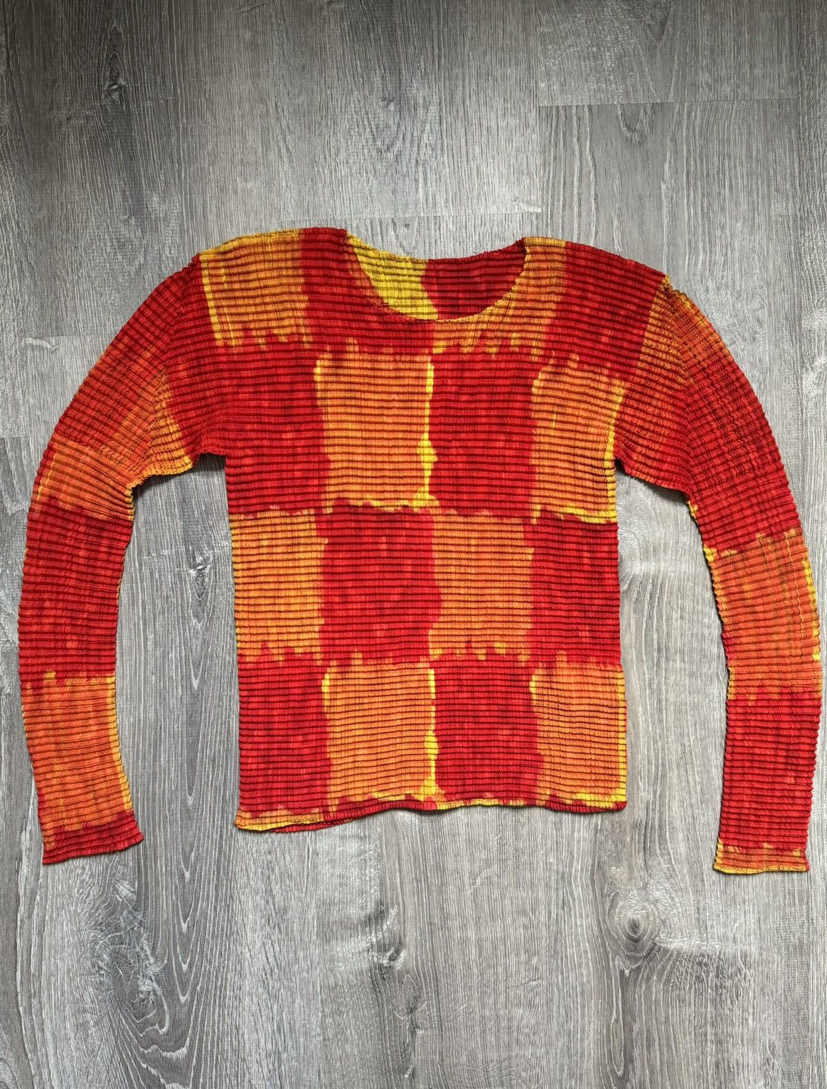 image of Issey Miyake Checkered Shirt, Women's (Size Medium)