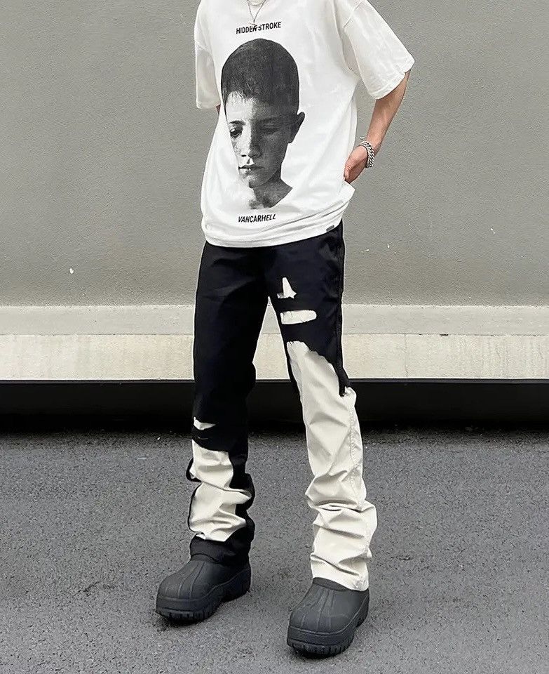 Vintage Cargo pants casual hip-hop Y2k style black and white Size US 32 / EU 48 - 1 Thumbnail