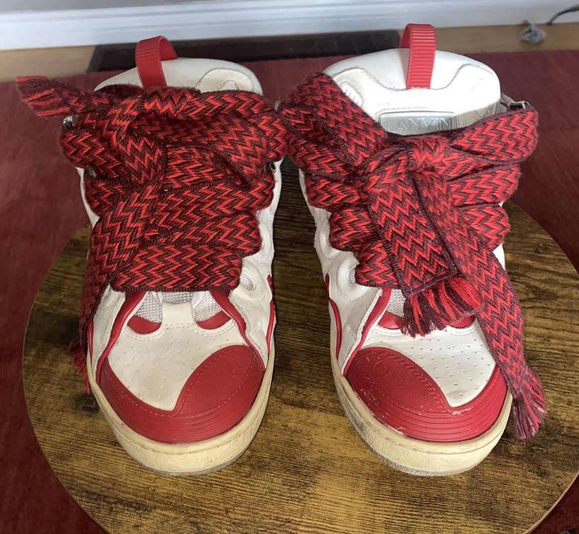 Lanvin Lanvin Curb Sneakers Red and White Size US 10 / EU 43 - 1 Thumbnail