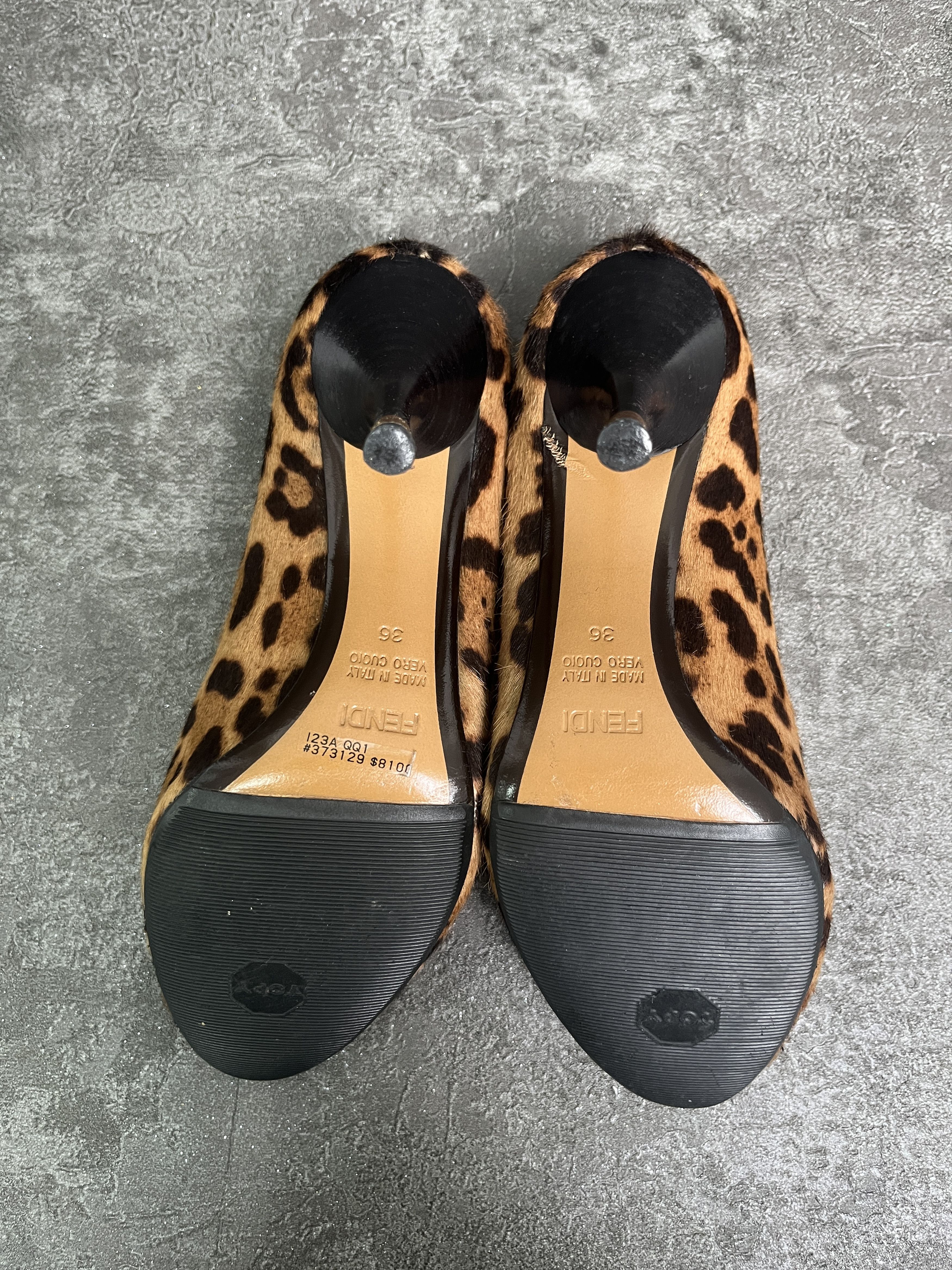 Fendi Fendi Brown Leopard Print Pumps Size US 6 / IT 36 - 7 Thumbnail