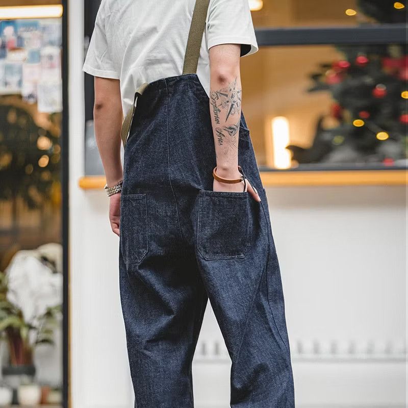 Japanese Brand 💥Marine deck navy retro overall Size US 35 - 3 Thumbnail