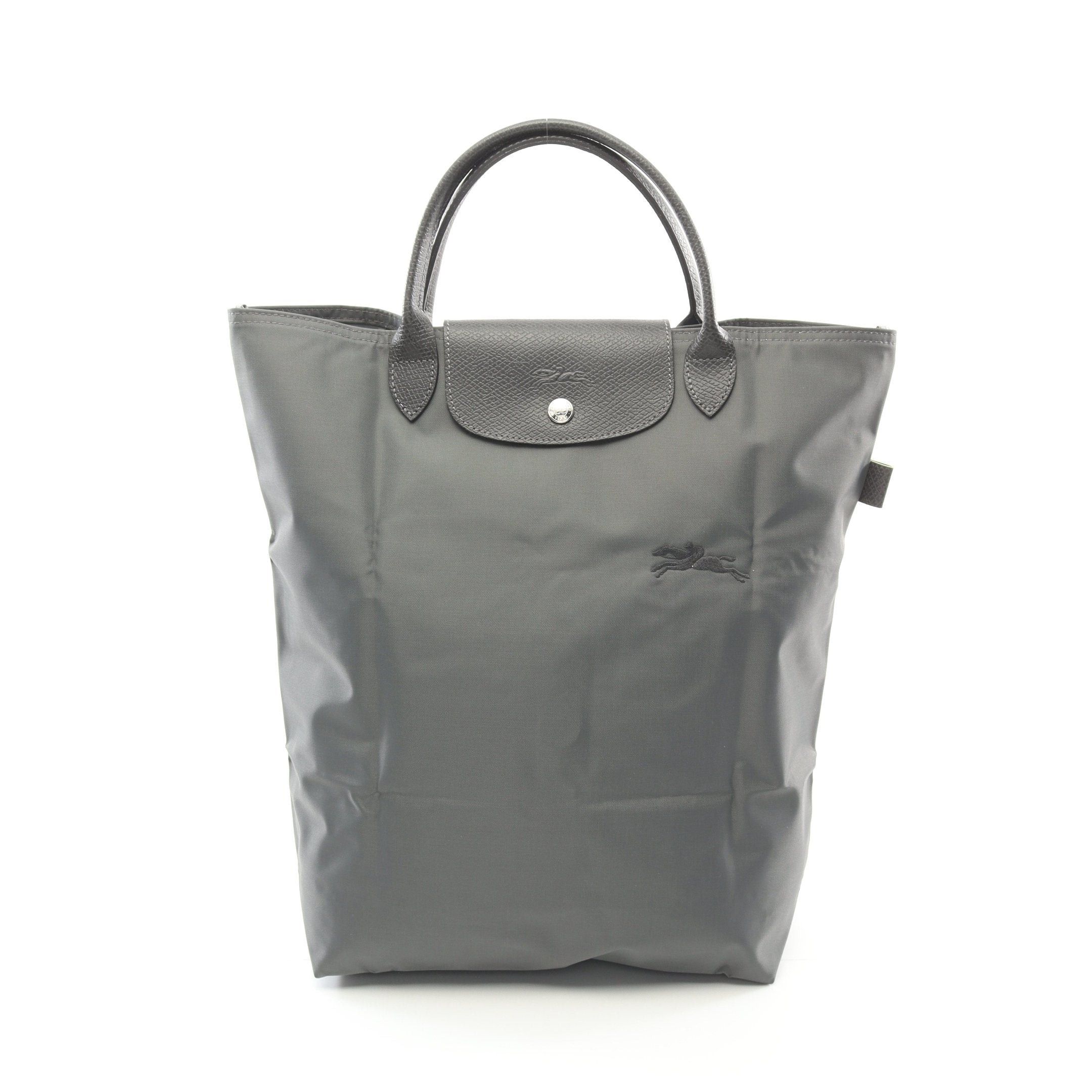 Longchamp Longchamp Le Preage Green M Shopping Bag Handbag Tote Nylon Leather Gray Size ONE SIZE - 1 Thumbnail