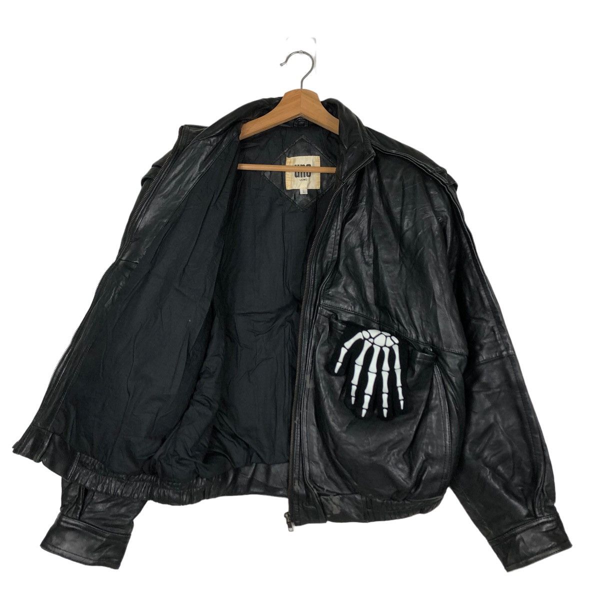 Japanese Brand 🔥90’s Vintage Genuine Leather Bomber Jacket Uno Uomo Japan Size US L / EU 52-54 / 3 - 9 Thumbnail