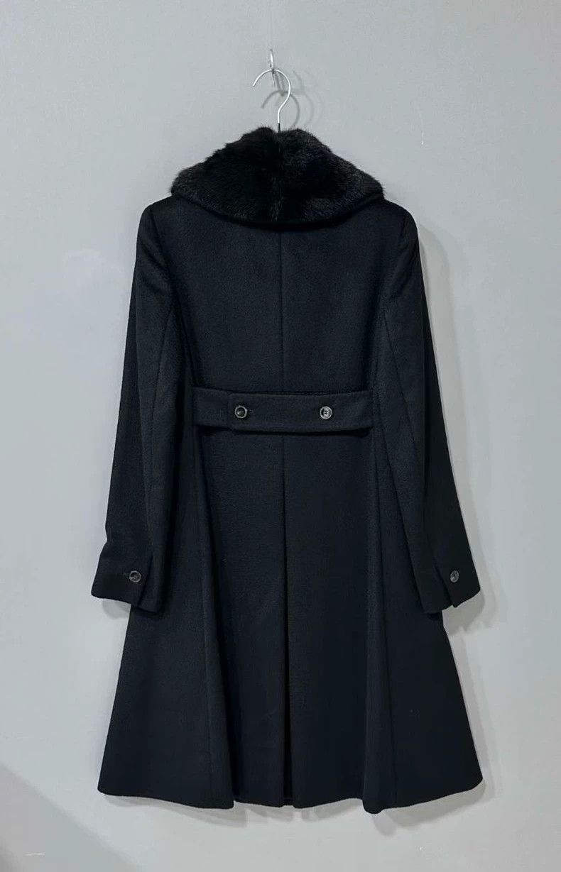 Max Mara Max Mara Black cashmere long coat with mink collar Size L / US 10 / IT 46 - 3 Thumbnail