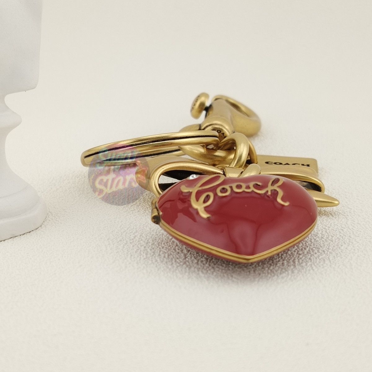 Coach Coach Bow Heart Locket Bag Charm Keychain Size ONE SIZE - 5 Thumbnail