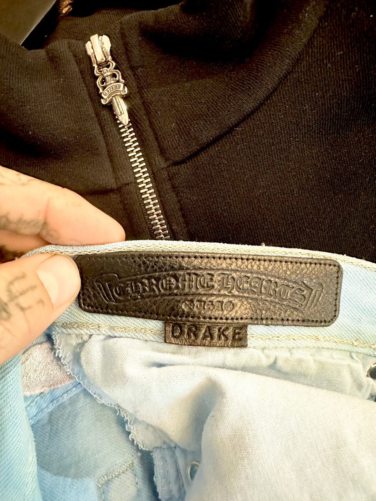 Chrome Hearts × Drake × Levi's DRAKE PERSONAL CHROME HEARTS CROSS PATCH JEANS Size US 40 / EU 56 - 1 Thumbnail