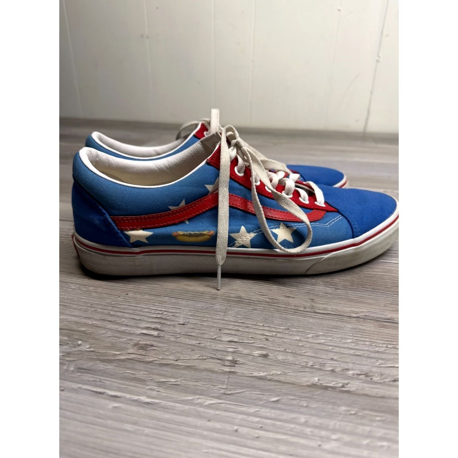 Vans Vans Old Skool Men 12 Red White Blue Stars Hot Dog Canvas Sneakers Size US 12 / EU 45 - 5 Thumbnail