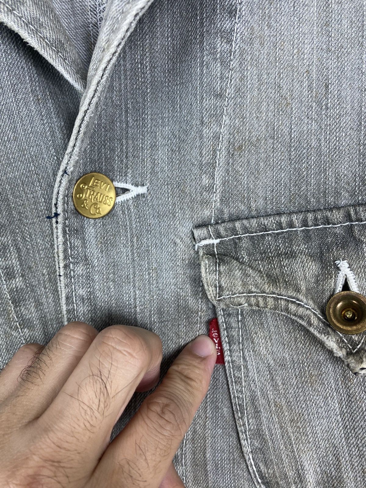 Levi's Rare‼️ Levi's Redloop Distressed Denim Chore Jacket Size US M / EU 48-50 / 2 - 9 Thumbnail