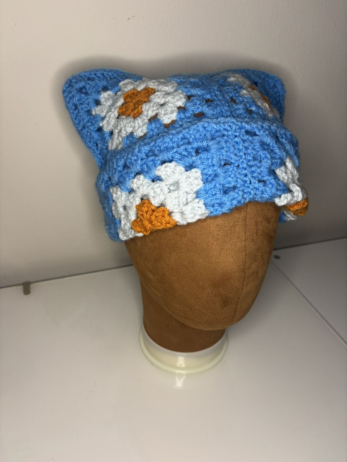 Handmade Mudkip-Inspired Crochet Cat Ear Hat Size ONE SIZE - 2 Thumbnail