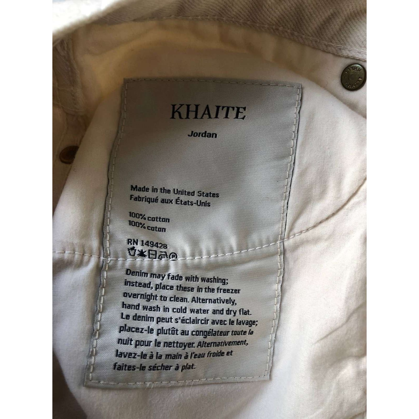 KHAITE Khaite White Wide-Leg Mid-Rise Jeans - Size 29 Size 29" - 5 Thumbnail