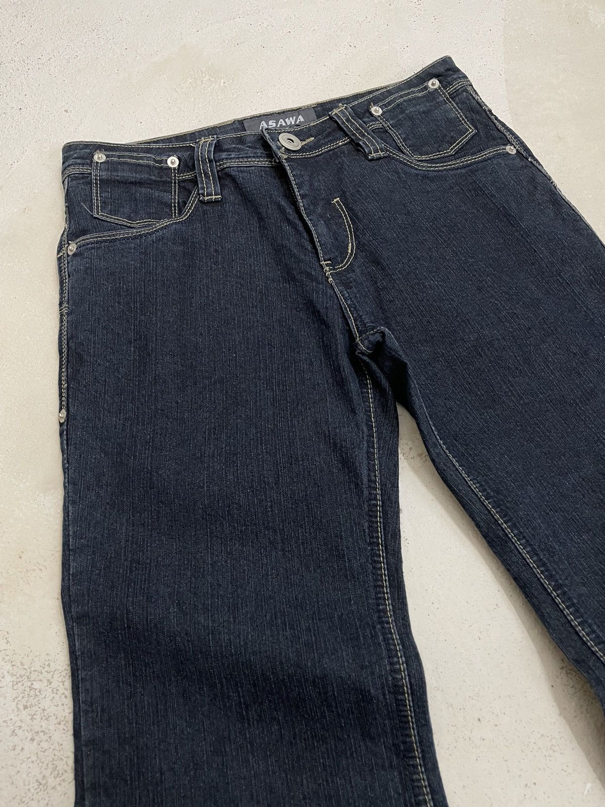 Japanese Brand × Le Grande Bleu (L.G.B.) Asawa Japanese Flare Bell Bottom Raw Denim Pants Size US 27 - 3 Thumbnail