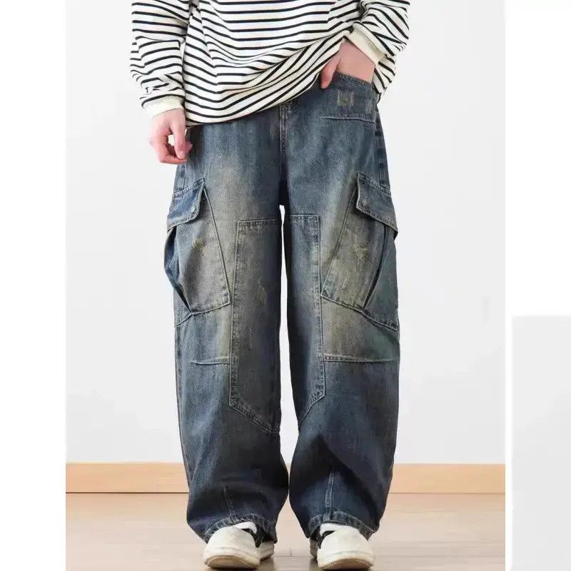 Japanese Brand Retro wide leg multi pocket jeans Size US 32 / EU 48 - 5 Thumbnail