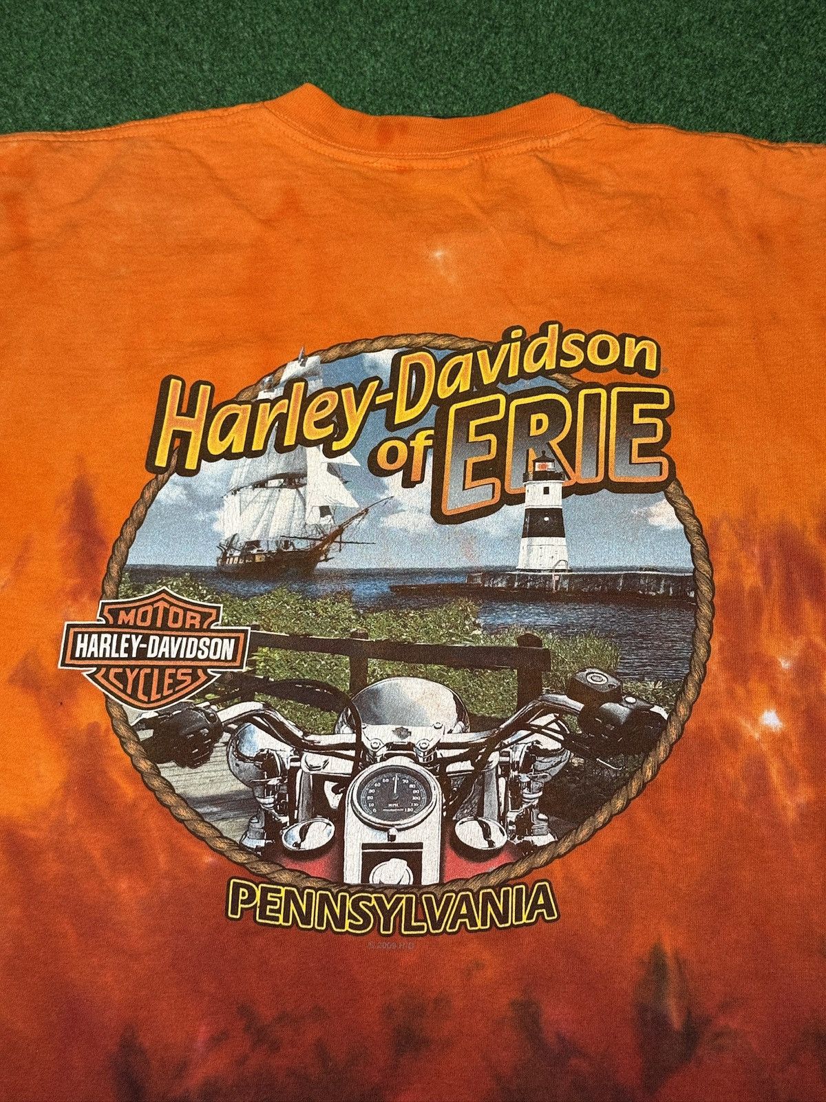 Harley Davidson Y2K Harley Davidson Tie Dye Flame Grunge Biker T Shirt Size US L / EU 52-54 / 3 - 5 Thumbnail