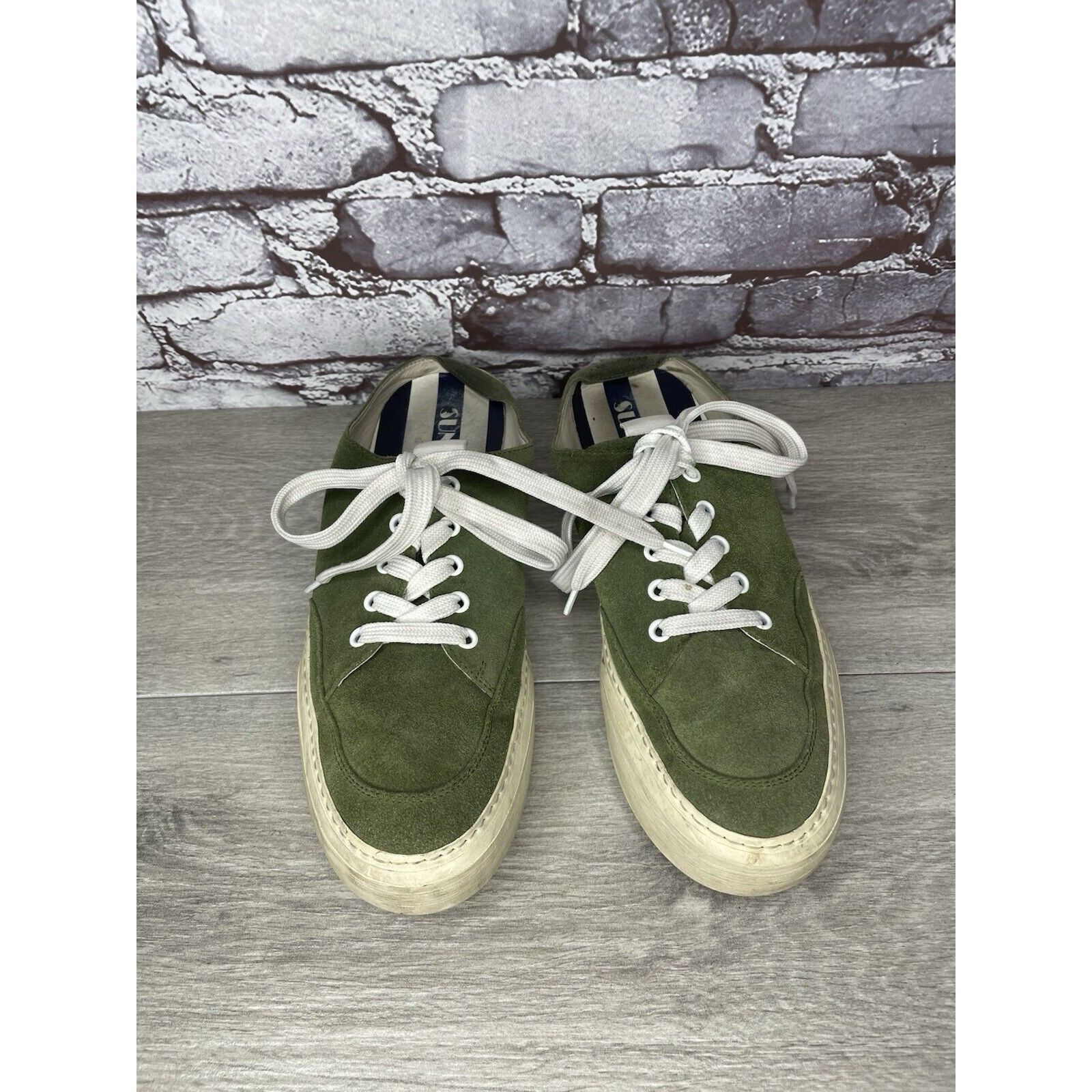 Sunnei Sunnei Green Suede Leather Slip On Lace Up Sneakers Shoes Wo Size US 11 / IT 41 - 2 Thumbnail