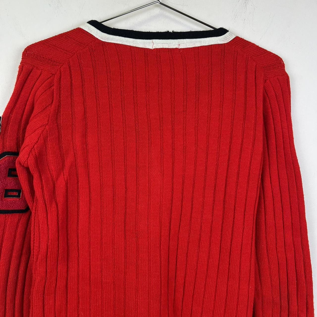 Designer Vintage Red Cardigan with 76 Patch 80s1 Size L / US 10 / IT 46 - 7 Thumbnail