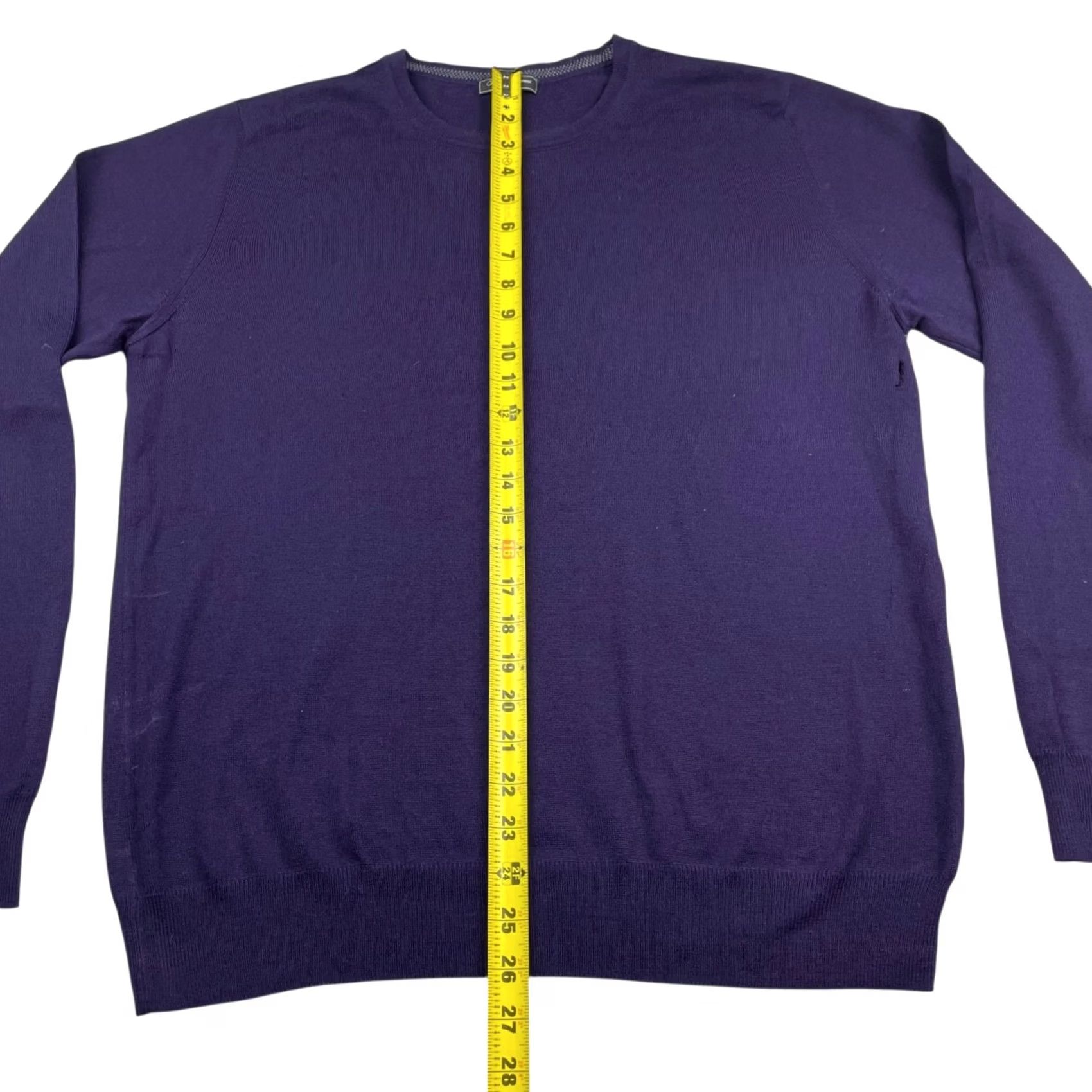 Saks Fifth Avenue Saks Fifth Avenue Mens Sweater Purple Large Wool Crewneck Italy Classic Pullover Size US L / EU 52-54 / 3 - 4 Thumbnail