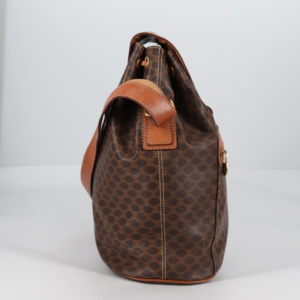 Celine CELINE Macadam Canvas Shoulder Bag Pvc Leather Brown Gold Size ONE SIZE - 5 Thumbnail