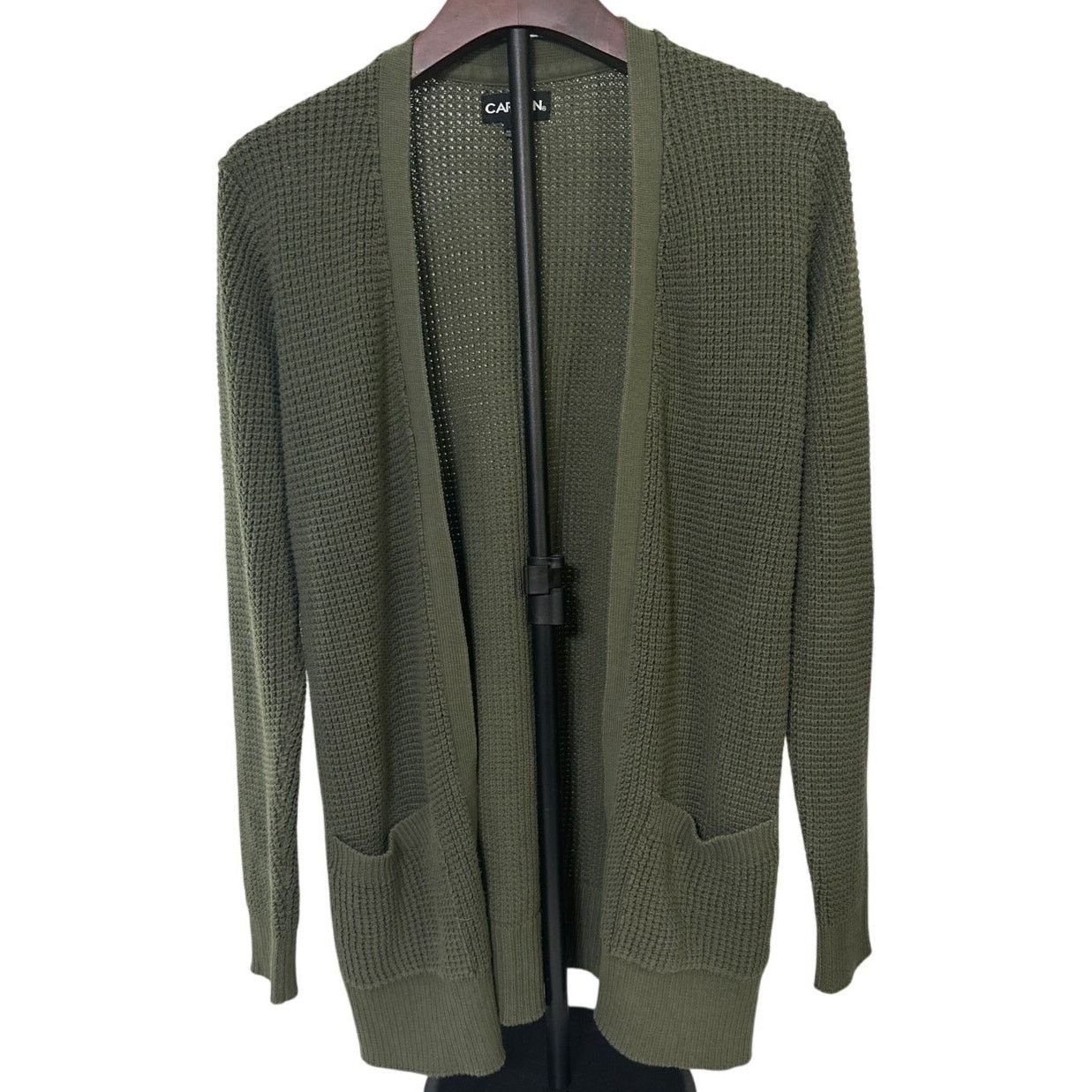 Carbon Carbon Men's Olive Green Open Front Cardigan Size Small Size US S / EU 44-46 / 1 - 1 Thumbnail