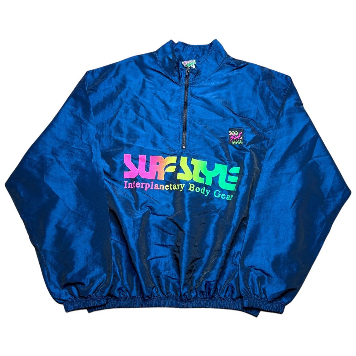 Vintage Vintage 1980s Surf Style Body Gear Navy Windbreaker Jacket Size US XL / EU 56 / 4 - 1 Thumbnail