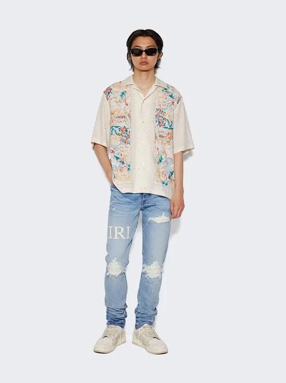 Amiri oc11z0526 Boucle Logo Mx1 Jeans in Blue Size US 32 / EU 48 - 2 Thumbnail