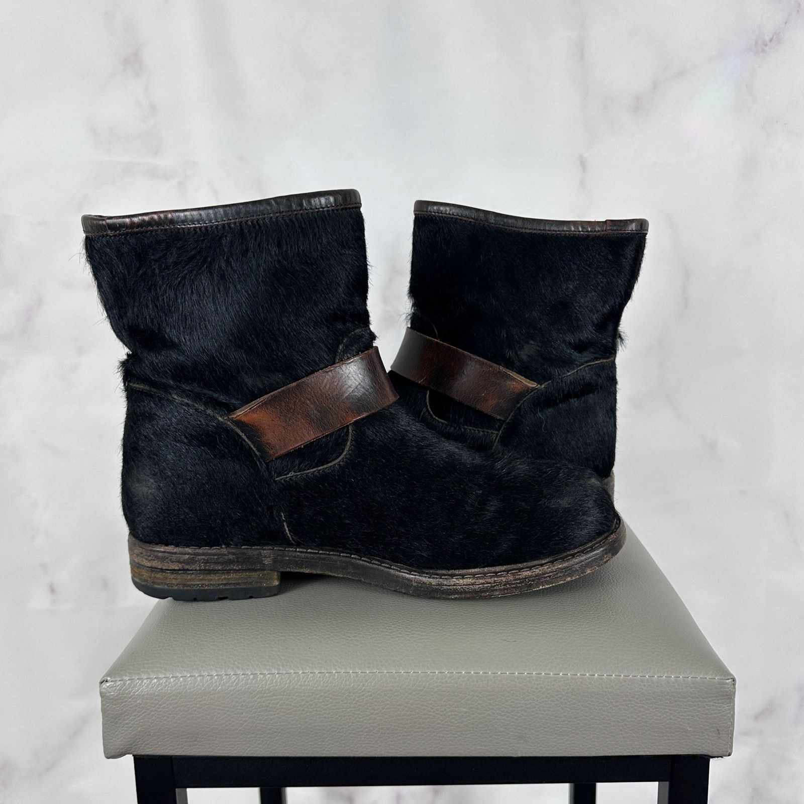 Buttero Black Pony Hair Biker Boot Size US 8 / IT 38 - 13 Thumbnail