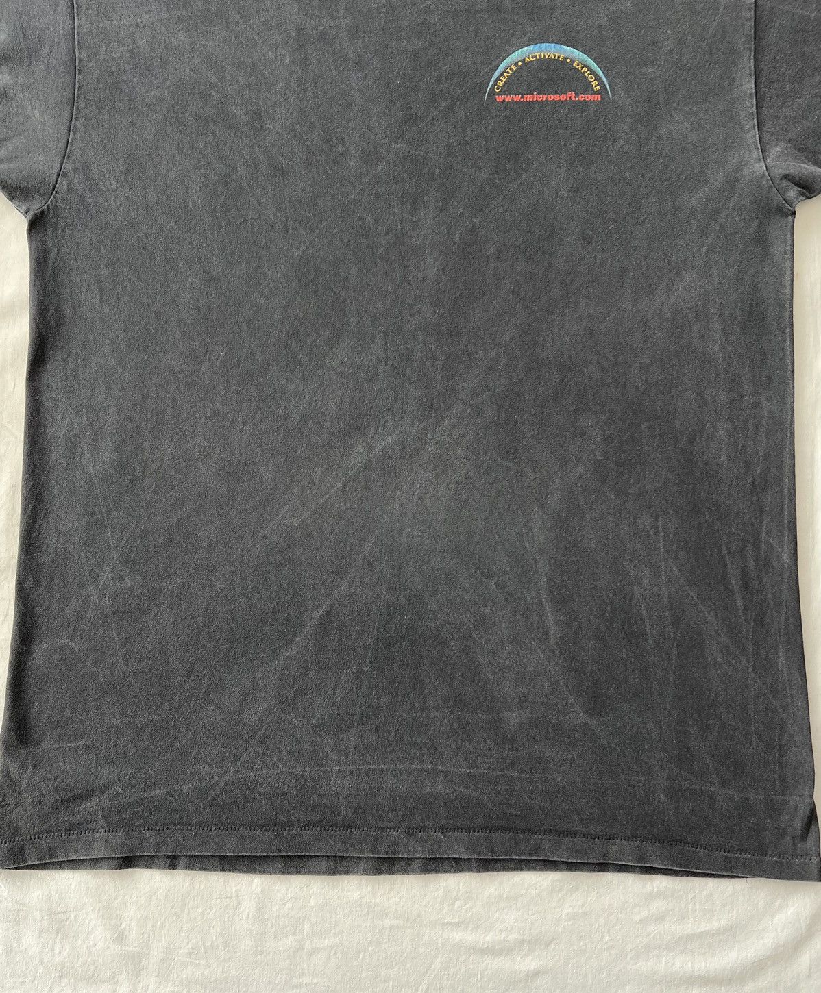 Microsoft Vintage 90s Microsoft Create Activate Explore Tech Faded Tee Size US XL / EU 56 / 4 - 6 Thumbnail