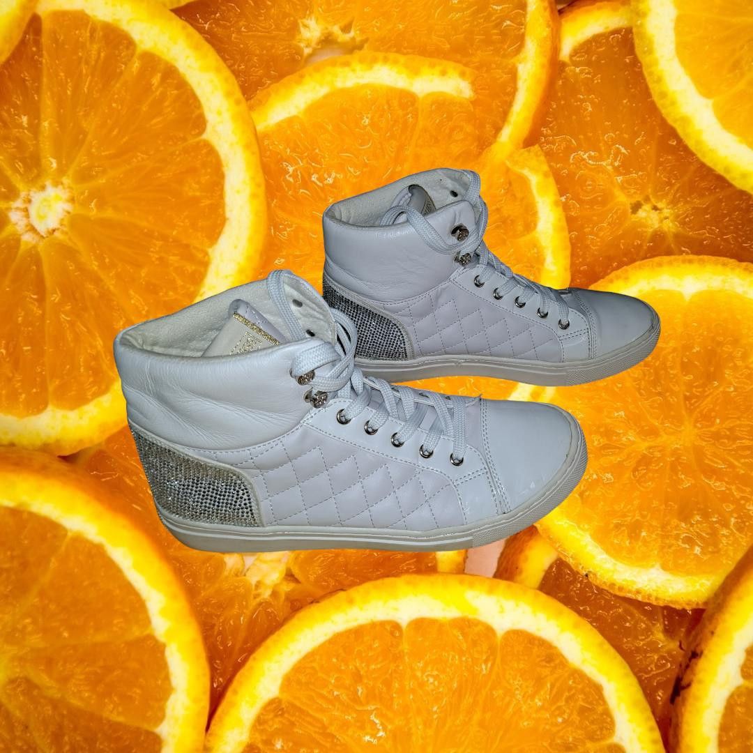 Other Guess White HIgh Tops with Rhinestones and Quilted Sides Siz Size ONE SIZE - 1 Thumbnail