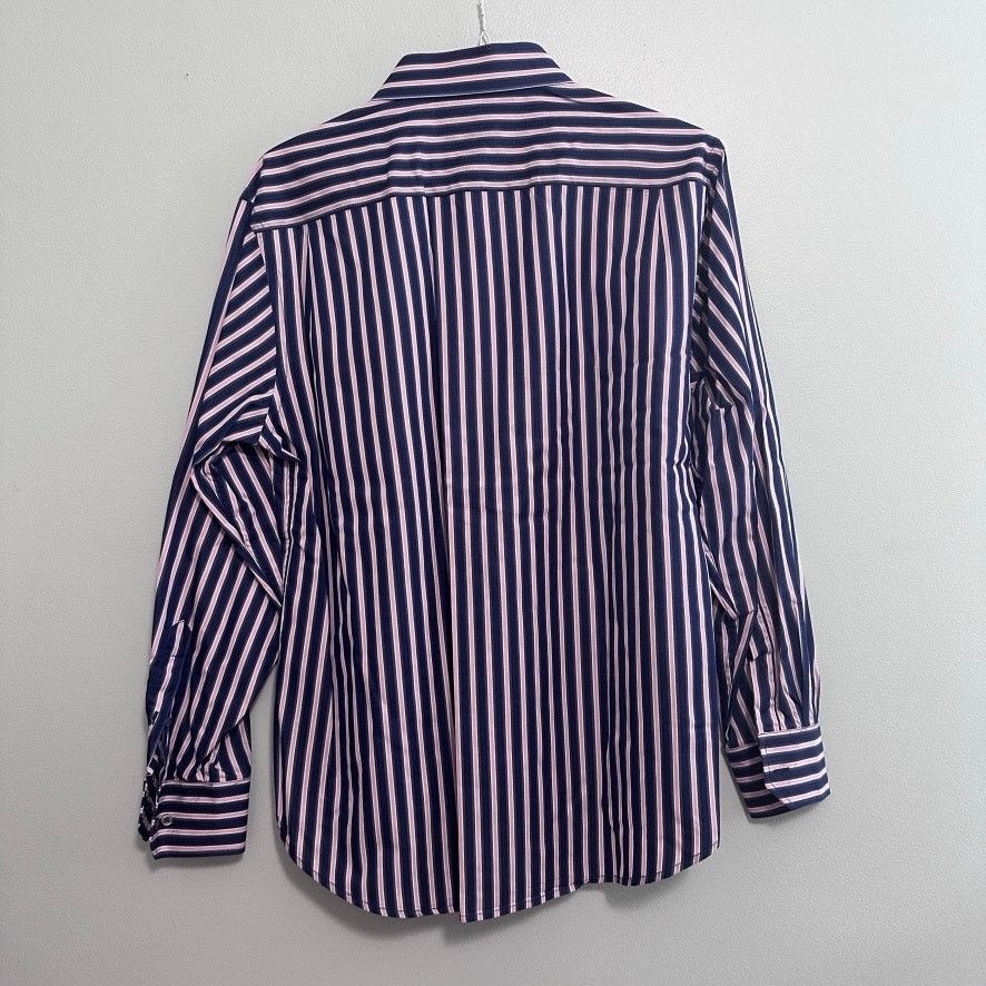 Toscano Toscano navy and pink striped button down shirt Size US L / EU 52-54 / 3 - 3 Thumbnail
