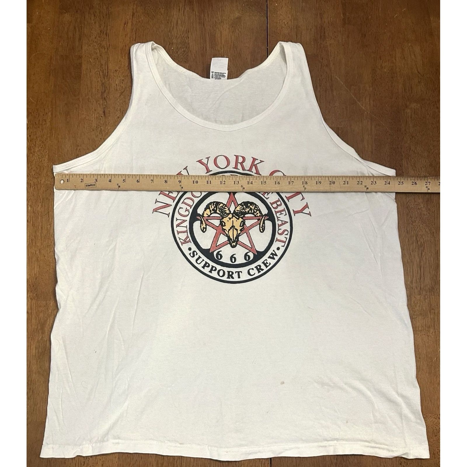 Anvil VINTAGE New York City 666 Satan Tank Top Shirt 2XL Kingdom Of The Beast Support Anvil Mens Size US XXL / EU 58 / 5 - 7 Thumbnail