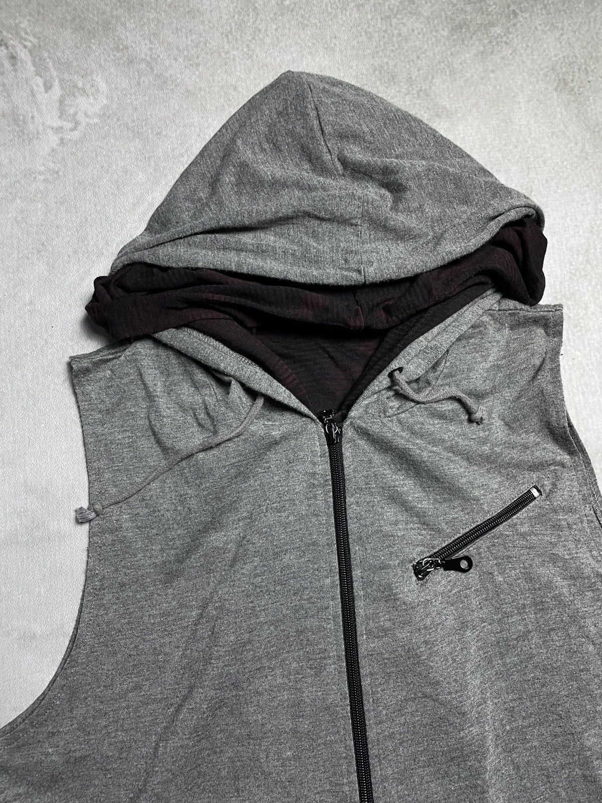 5351 POUR LES HOMMES 2000’s Semantic Design - Double Inner Vkei Style Hooded Vest Size US M / EU 48-50 / 2 - 12 Thumbnail