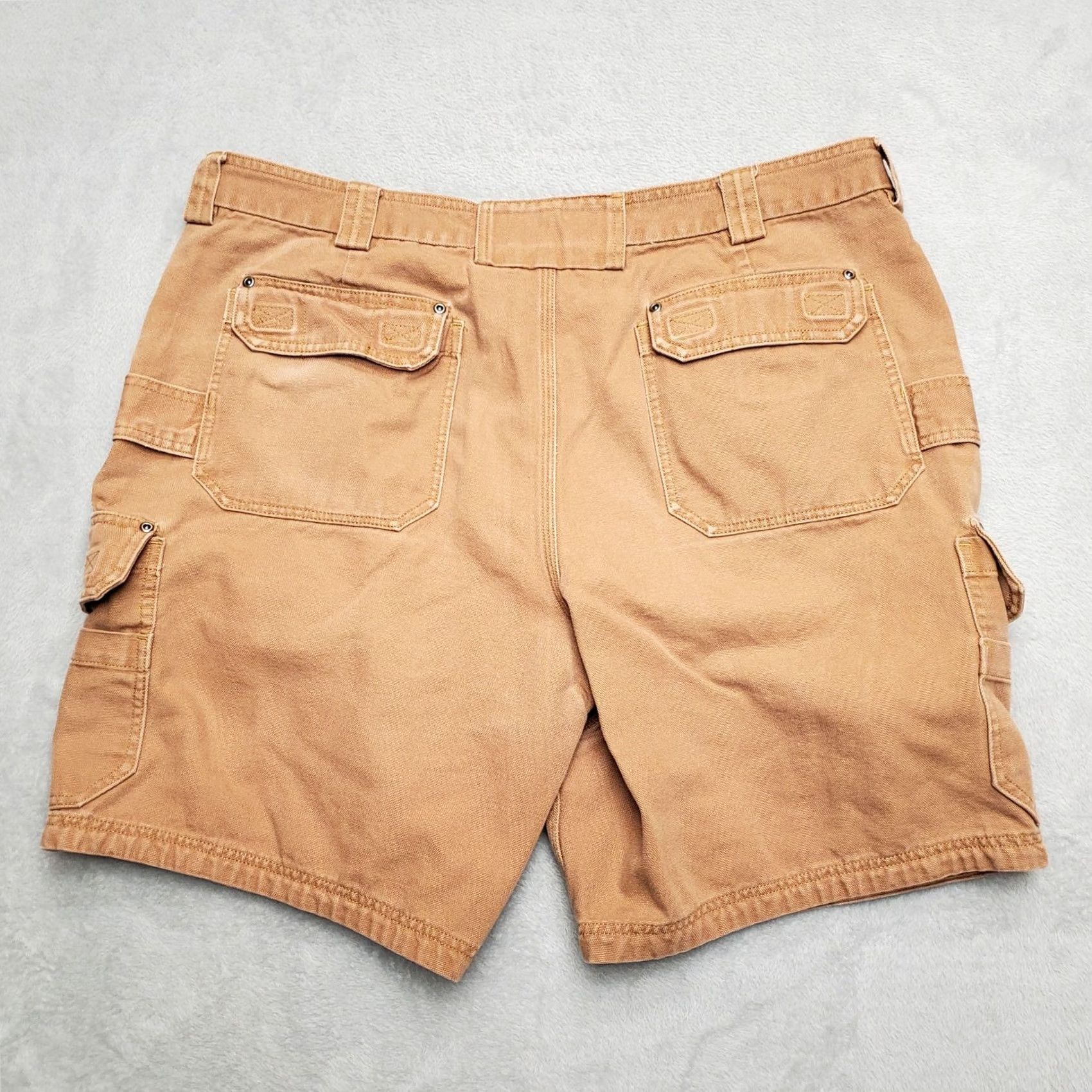 Vintage Duluth Shorts Mens 44 Brown Trading Flex Fire Hose Heavy Canvas Flat Front Cargo Size US 44 / EU 60 - 5 Thumbnail