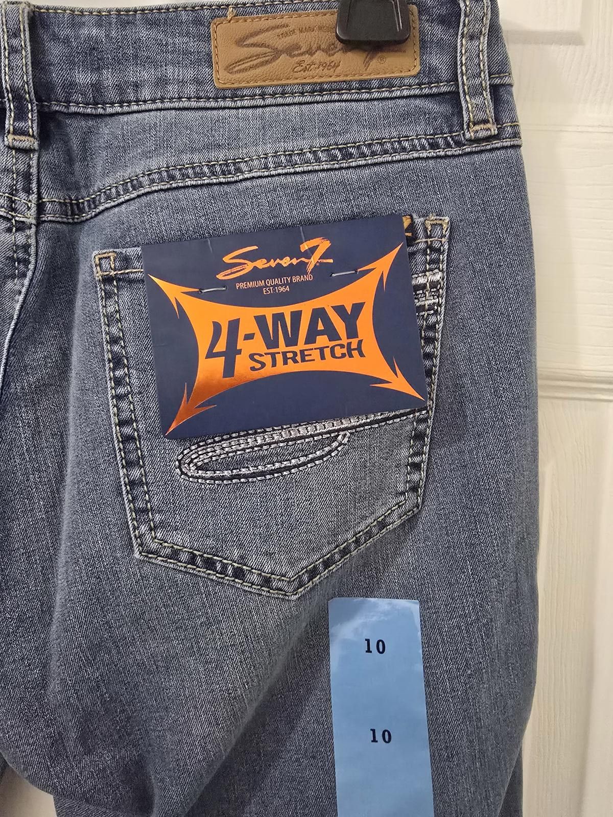Seven 7 Seven7 Women's 4-Way Stretch Blue Denim Jeans Size 10 Size 32" / US 10 / IT 46 - 3 Thumbnail