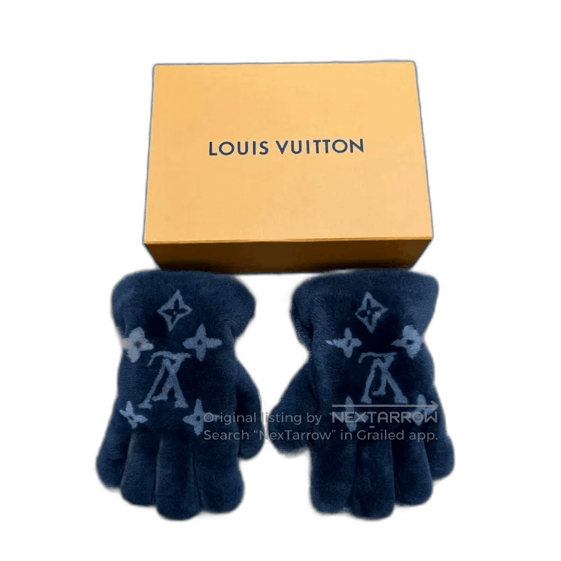 Louis Vuitton Bear Gloves With Monogram Design.